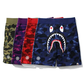 BAPE Colorblock Camouflage glühen in der Dunkelheit Hai Serie Casual Shorts-4245  
