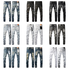 Lila Marke gerissen Patch gestört slim fit Mode Jeans-4249  