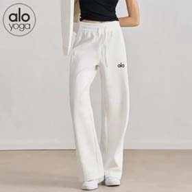 ALO Yoga Hose für Damen mit Schnur, vielseitig, hohe Taille, gerade, locker, lässig, breitbeinig, ab  