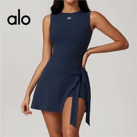 ALO Einteiliges Yoga Anzug professionelle Sport Fitness Anzug Tennis Rock Kleid weiblich Pilates-256