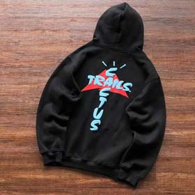 Travis Scott Baumwolle lockere Sportsweatshirt mit Kapuze-2552